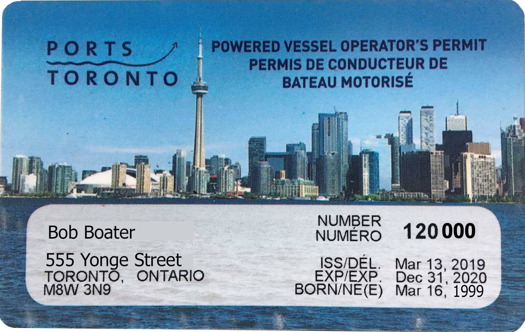 Toeonto harbour permit