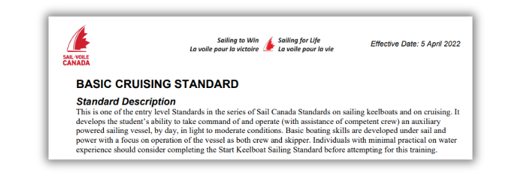 basic cruising standard document