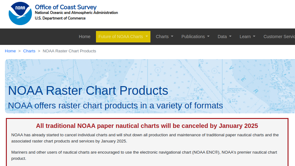 Links to NOAA charts